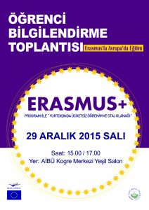 Bilgilendirme Toplantısı Afişi ERASMUS 2015