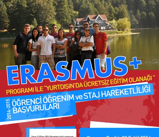 2014-2015 Akademik Yılı Erasmus Programı Öğrenci Öğrenim ve Staj Hareketliliği Başvuruları Duyurusu