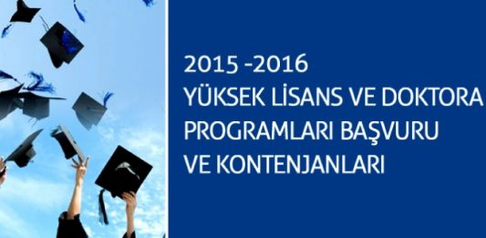 2015-2016 Yılı Güz Dönemi Yüksek Lisans ve Doktora Programları