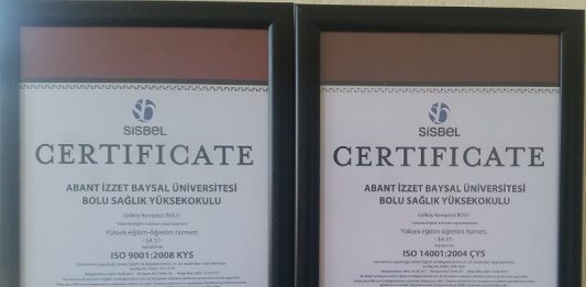 Bolu Sağlık Yüksekokulu Kalite Belgelerini Yeniledi