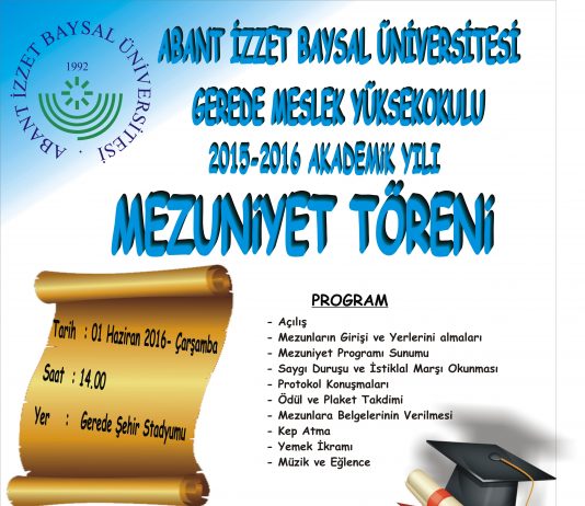 Gerede Meslek Yüksekokulu Mezuniyet Töreni ve Pilav Günü Etkinliği