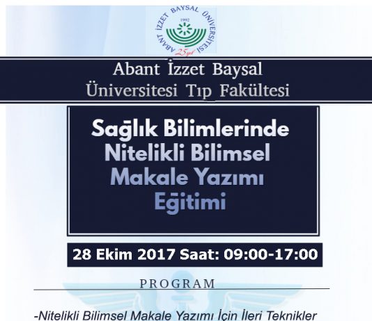 Sağlık Bilimlerinde Nitelikli Bilimsel Makale Yazma Eğitimi