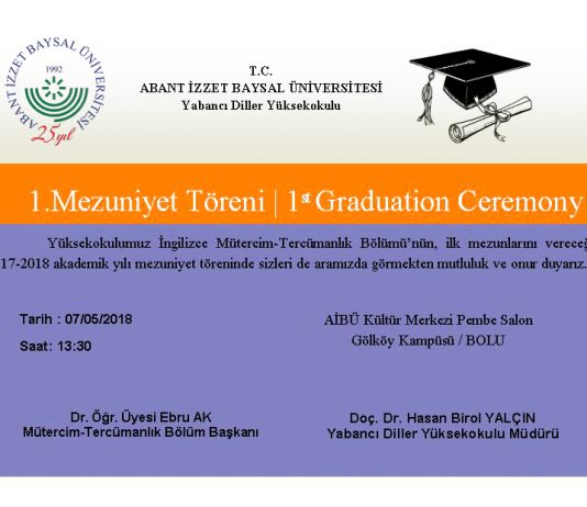 Yabancı Diller Yüksekokulu Mezuniyet Töreni