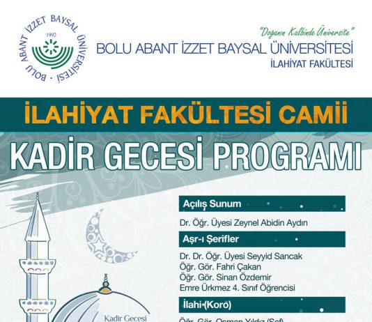 BAİBÜ İlahiyat Fakültesi / Kadir Gecesi Programı