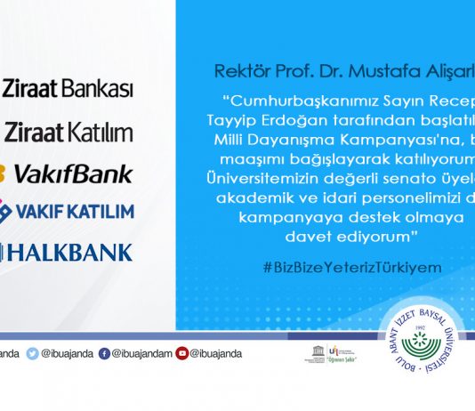 Rektör Alişarlı; “Milli Dayanışma Kampanyasına Destek Veriyoruz”