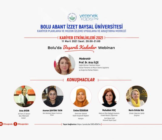 Kariyer Etkinlikleri 2021 Bolu’daki Başarılı Kadınlar Webinarı