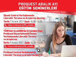 Proquest Aralık Ayı Online Eğitim Seminerleri
