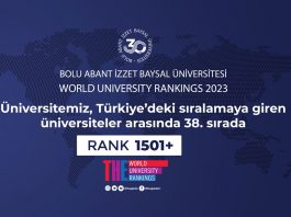BAİBÜ, THE Sıralamasında Dünya Üniversiteleri Arasında Puanlarını Artırdı