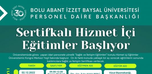 Sertifikalı Hizmet İçi Eğitimler Başlıyor