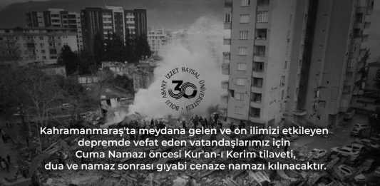 Depremde Yitirdiğimiz Vatandaşlarımız için Kur’an-ı Kerim Tilaveti, Dua ve Gıyabi Cenaze Namazı