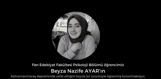 Taziye Mesajı (Acı Kaybımız: Öğrencimiz Beyza Nazife AYAR’ın Vefatı)