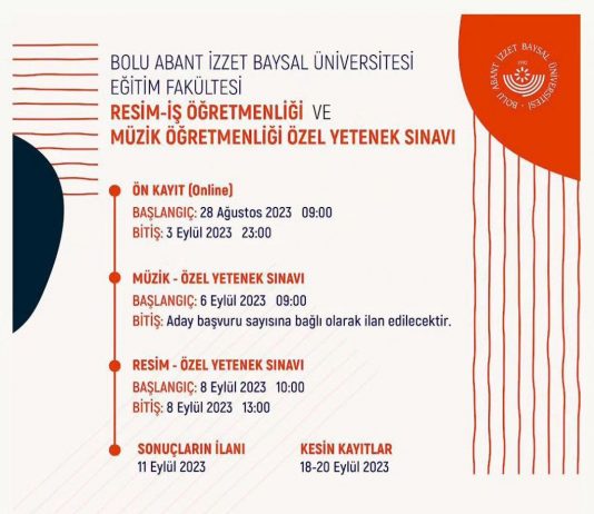 Eğitim Fakültesi 2023 Özel Yetenek Sınavı (ÖYS) Hakkında Duyuru