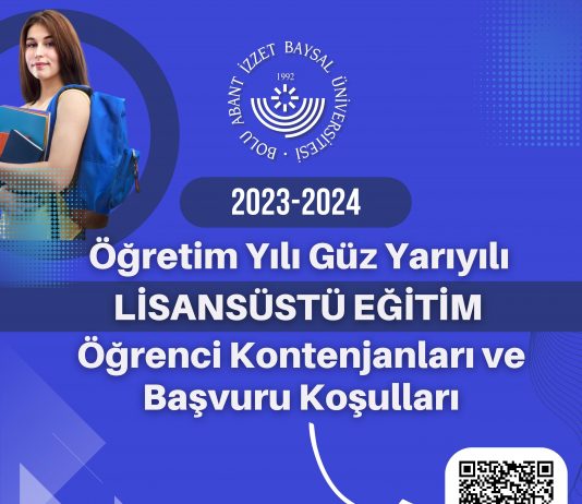 2023-2024 Öğretim Yılı Güz Yarıyılı yüksek lisans ve doktora programlarına başvurular başlıyor.