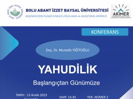 Başlangıçtan Günümüze Yahudilik / Konferans