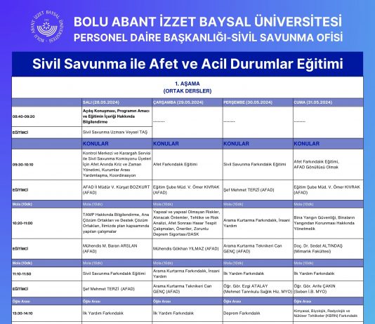 Sivil Savunma ile Afet ve Acil Durumlar Eğitimi