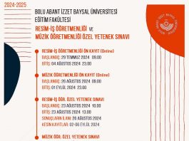 Üniversitemiz Eğitim Fakültesi 2024-2025 Özel Yetenek Sınavları