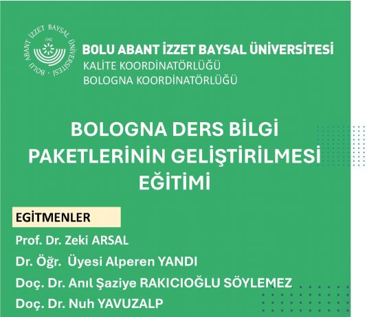 Bologna Ders Bilgi Paketlerinin Geliştirilmesi Eğitimi