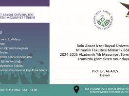 BAİBÜ Mimarlık Fakültesi Mezuniyet Töreni/Davetiye