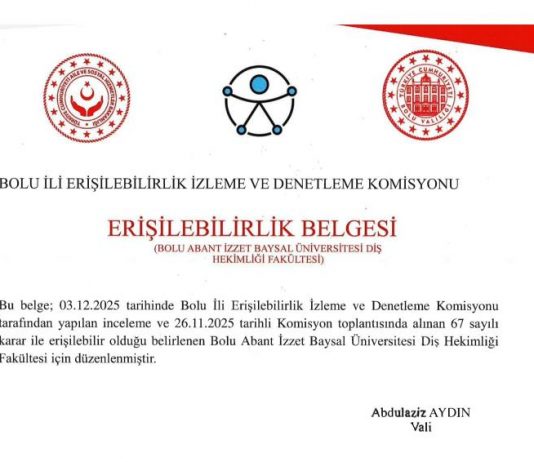 Diş Hekimliği Fakültesi Erişilebilirlik Belgesini Aldı