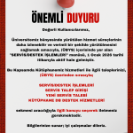 Duyuru: Kütüphane Hizmet Talepleri Hakkında