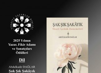 Prof. Dr. Abdülkadir Dağlar Yılın Yazar, Fikir Adamı ve Sanatçıları ödülüne lâyık görüldü