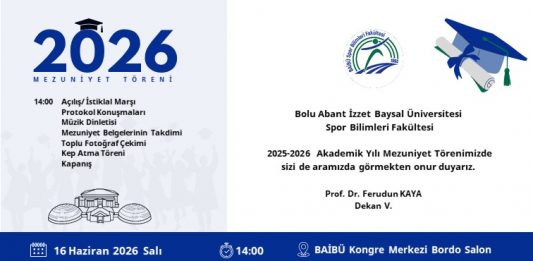 BAİBÜ Spor Bilimleri Fakültesi 2025-2026 Akademik Yılı Mezuniyet Töreni Duyurusu