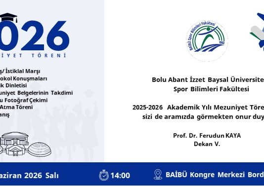 BAİBÜ Spor Bilimleri Fakültesi 2025-2026 Akademik Yılı Mezuniyet Töreni Duyurusu