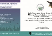 Mehmet Tanrıkulu Sağlık Hizmetleri MYO Mezuniyet Töreni Duyurusu