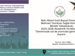 Mehmet Tanrıkulu Sağlık Hizmetleri MYO Mezuniyet Töreni Duyurusu