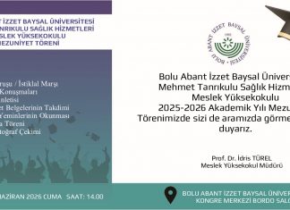 Mehmet Tanrıkulu Sağlık Hizmetleri MYO Mezuniyet Töreni Duyurusu