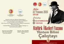 “Atatürk İlkeleri Yazımı Yöntem Bilimi Çalıştayı” Düzenleniyor