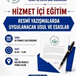 Resmi Yazışmalarda Uygulanacak Usul ve Esaslar Eğitimi