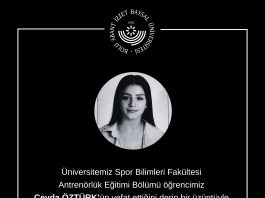 Taziye mesajı (Spor Bilimleri Fakültesi Antrenörlük Eğitimi Bölümü öğrencimiz Ceyda Öztürk’ün vefatı)