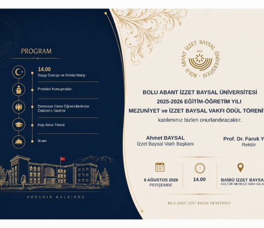 2025-2026 Eğitim-Öğretim Yılı Mezuniyet ve İzzet Baysal Vakfı Ödül Töreni