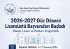Üniversitemiz Lisansüstü Eğitim Enstitüsü 2026-2027 Güz Dönemi Kontenjan ve Başvuru Duyurusu