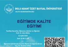 “Eğitimde Kaliteyi Geliştirme Eğitimi” çevrim içi olarak gerçekleştirilecektir