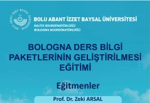Bologna Ders Bilgi Paketlerinin Geliştirilmesi Eğitimi