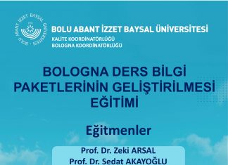 Bologna Ders Bilgi Paketlerinin Geliştirilmesi Eğitimi